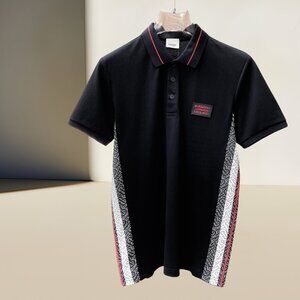 Burberry Black Polo Shirt with Graphic Detail